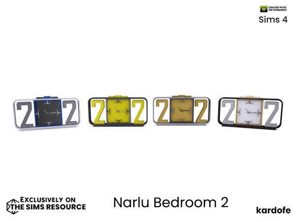 Sims 4 — kardofe_Narlu Bedroom_Table clock by kardofe — Table clock, decorative, in four different options