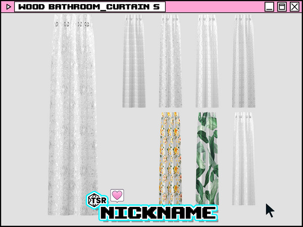 Sims 4 — wood bathroom_curtain S by NICKNAME_sims4 — wood bathroom set 9 package files. -wood bathroom_bathtub -wood