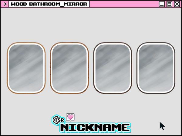 Sims 4 — wood bathroom_mirror by NICKNAME_sims4 — wood bathroom set 9 package files. -wood bathroom_bathtub -wood