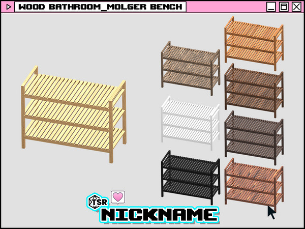 Sims 4 — wood bathroom_molger bench by NICKNAME_sims4 — wood bathroom set 9 package files. -wood bathroom_bathtub -wood