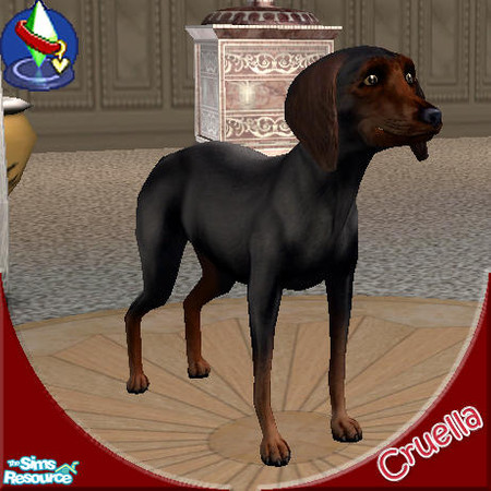 Sims 2 — Pewee by Cruella — A dachshound mix, small dog.