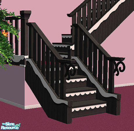 Sims 2 — Storybook Stairs in black  by chrissy6930 — Recolor of Storybook Stairs in black. Requires that file to work.