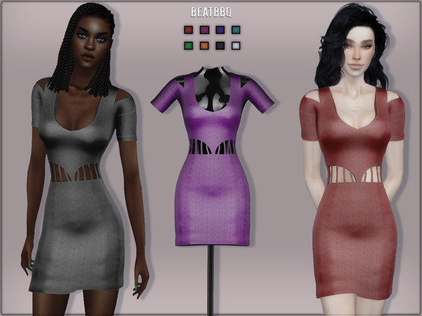 Sims 4 — Dress No.27 by BeatBBQ — - 8 Colors - All Texture Maps - New Mesh (All LODs) - Custom Thumbnail - HQ Compatible