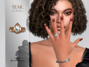 Sims 4 — Tear V2 Ring by Suzue — -New Mesh (Suzue) -5 Swatches -For Female -Ring Category -HQ Compatible