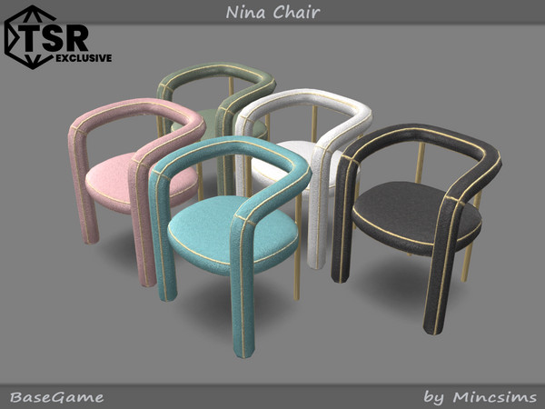 Sims 4 — Nina Chair by Mincsims — Basegame Compatible 5 swatches