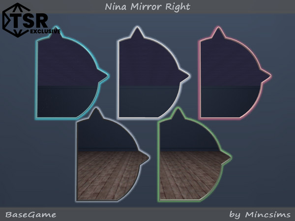 Sims 4 — Nina Mirror Right by Mincsims — Basegame Compatible 5 swatches