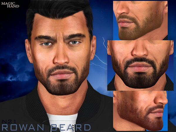 Sims 4 — [Patreon] Rowan Beard N21 by MagicHand — Thick stubble beard in 13 colors - HQ Compatible. Preview - CAS