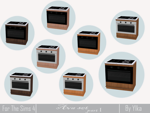 Sims 4 — [SJB] Ava set part I Kitchen - Stove I by Ylka by Ylka — Has 8 colors. You can see all the colors in the photo