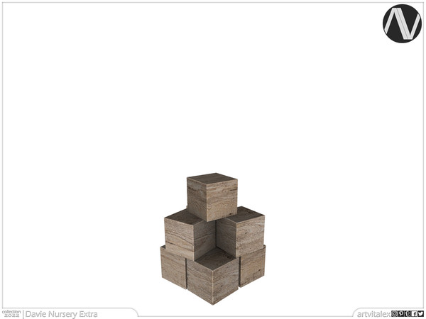 Sims 4 — Davie Cubes Decor Toy by ArtVitalex — Nursery Collection | All rights reserved | Belong to 2022 ArtVitalex@TSR -