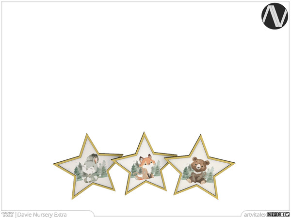 Sims 4 — Davie Star Painting Frames by ArtVitalex — Nursery Collection | All rights reserved | Belong to 2022
