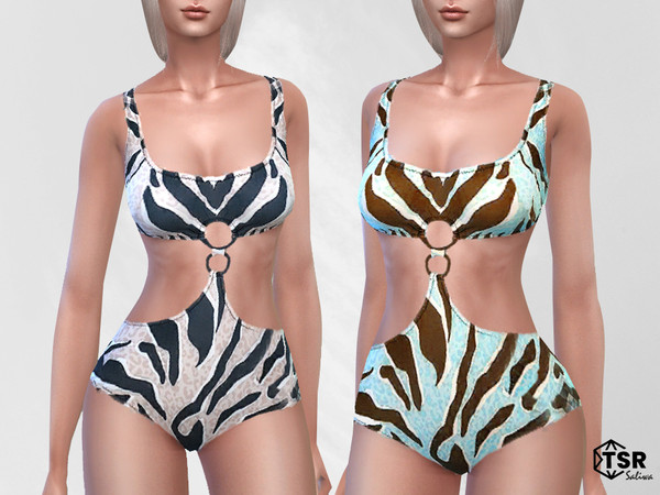 Sims 4 — Zebra Pattern Swimsuits by saliwa — Zebra Pattern Swimsuits 3 swatches