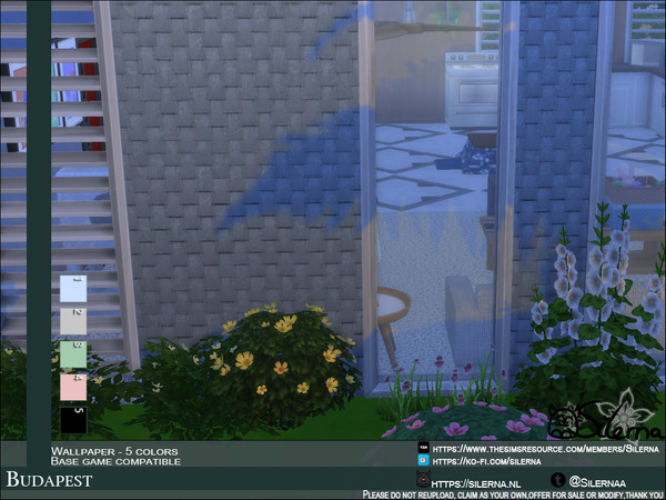 Sims 4 — Budapest by Silerna — - Basegame compatible - Wallpapers - Rock/stone - 5 different colors - Please do not