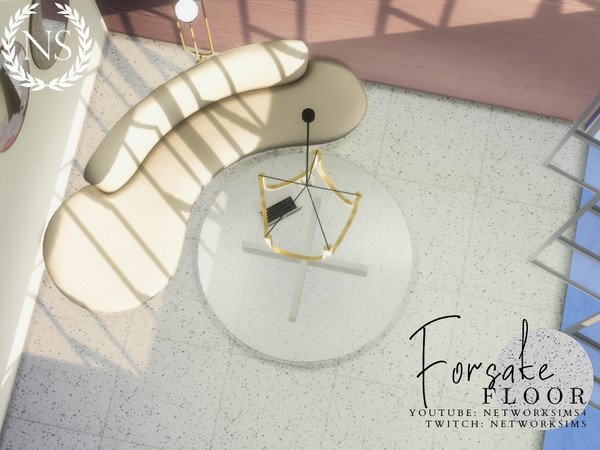 Sims 4 — Forsake Stone Floor by networksims — A speckled light grey concrete tile.