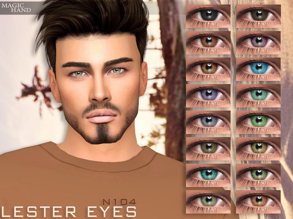 Sims 4 — [Patreon] Lester Eyes N104 by MagicHand — Light eyes for males and females in 16 swatches - HQ Compatible.