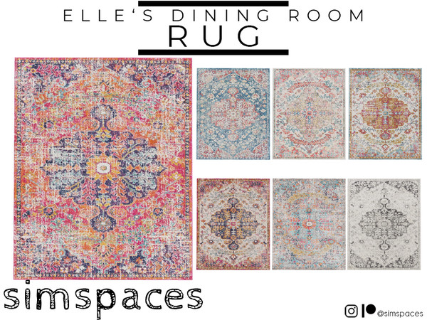 Sims 4 — Elle's Dining Room - rug by simspaces — Part of the Elle's Dining Room set: Classically funky and a little