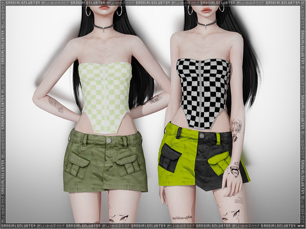 Sims 4 — [PATREON] cargo micro skirt by sadgirlsclub — / new mesh made by me / 15 swatches / all LODs / HQ ~ do not edit,