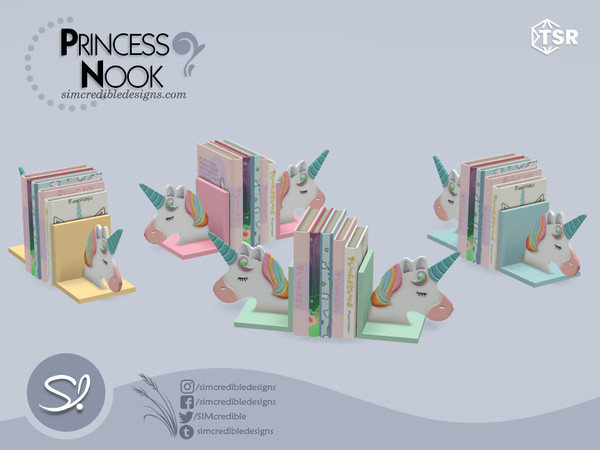 Sims 4 — Princess Nook Books 3 by SIMcredible! — by SIMcredibledesigns.com available exclusively at TSR 5 colors