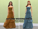 Sims 4 — Autumn Wedding Dress by Ashuria — Basegame wedding dress comes with 8 new swatches.