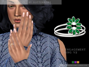 Sims 4 — Faye Engagement Ring V2 by Glitterberryfly — Version 2 of the Faye engagement ring.