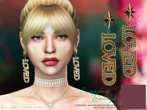 Sims 4 — Singularity Earrings by Pralinesims — Earrings in 2 colors, 3 versions. Inspired by BTS' V.
