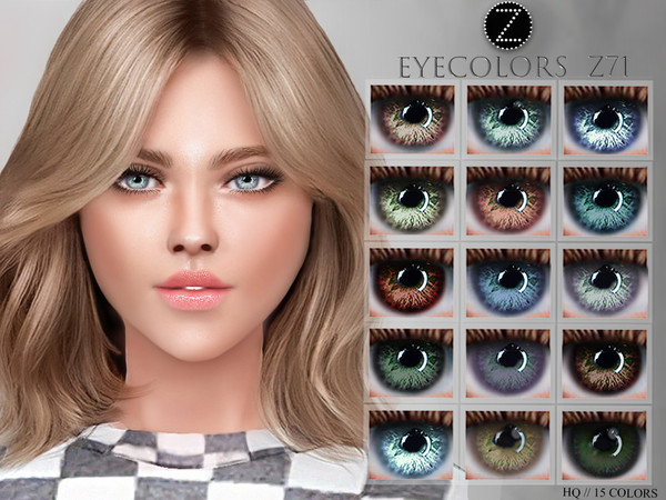 Sims 4 — EYECOLORS Z71 by ZENX — -Base Game -All Age -For Female -15 colors -Works with all of skins -Compatible with HQ