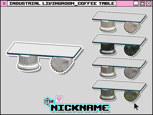 Sims 4 — industrial livingroom_coffee table by NICKNAME_sims4 — industrial livingroom set 7 package files. industrial