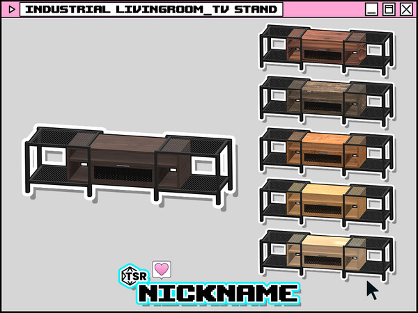 Sims 4 — industrial livingroom_tv stand by NICKNAME_sims4 — industrial livingroom set 7 package files. industrial
