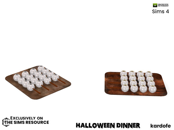 Sims 4 — Halloween Dinner_Eyes by kardofe — Tray with skewered appetizing eyeballs, decorative, in two colour options