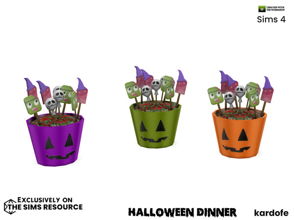 Sims 4 — Halloween Dinner_Sweets by kardofe — Cube with sweets, decorative, in three colour options