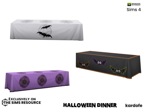 Sims 4 — Halloween Dinner_Table by kardofe — Festive table, in three colour options