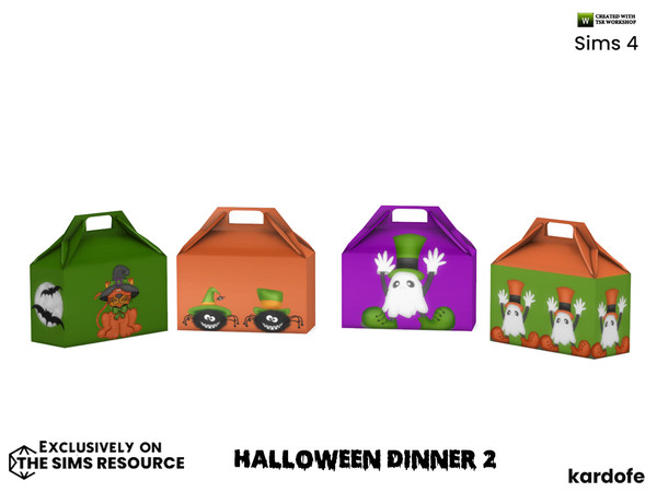 Sims 4 — Halloween Dinner_Candy box by kardofe — Decorative gift box for guests, in four colour options