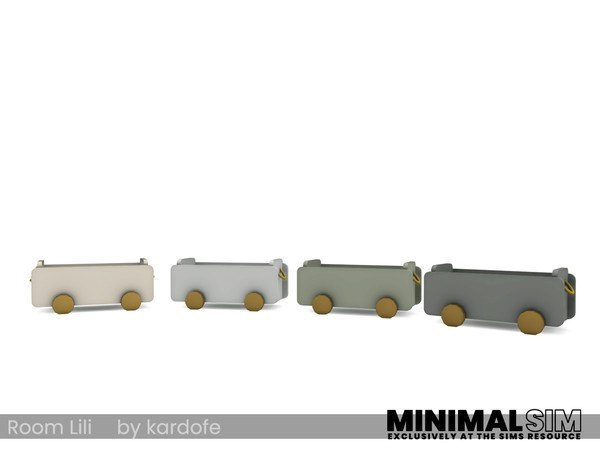 Sims 4 — MinimalSIM_kardofe__Trolley by kardofe — Decorative trolley, can hold objects inside, in four colour options