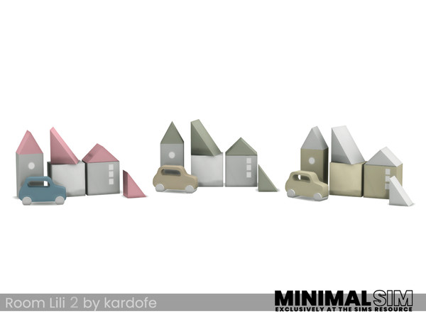 Sims 4 — MinimalSIM_kardofe_Room Lili_Block games by kardofe — Children's building blocks, decorative, in three colour