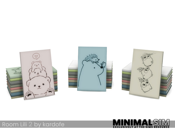 Sims 4 — MinimalSIM_kardofe_Room Lili_Books by kardofe — Book group, decorative, in three colour options