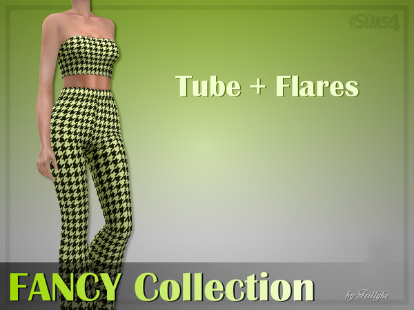 Sims 4 — Trillyke - Tube + Flares (FANCY Collection) by Trillyke — Inspired by TWICE's Chaeyoung. - 1 swatch - Edited EA