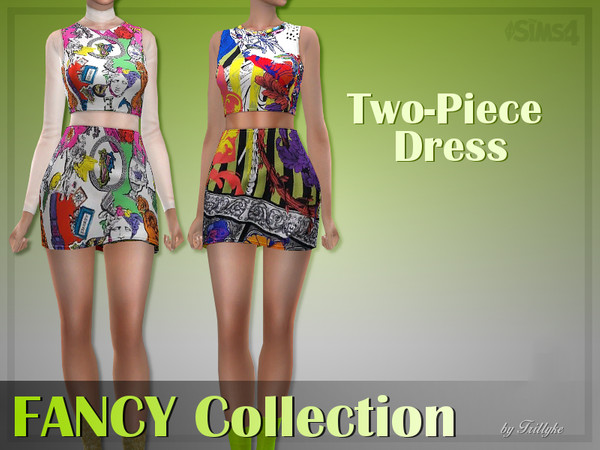 Sims 4 — Trillyke - Two-Piece Dress (FANCY Collection) by Trillyke — Inspired by TWICE's Mina and Momo. - 2 swatches -