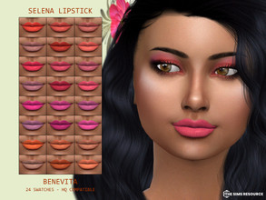 Sims 4 — Selena Lipstick [HQ] by Benevita — Selena Lipstick HQ Mod Compatible 24 Swatches I hope you like!