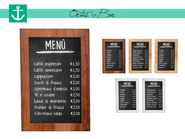 Sims 4 — Ortis Bar - Chalkboard by zarkus — Ortis Bar - Chalkboard 6 colors