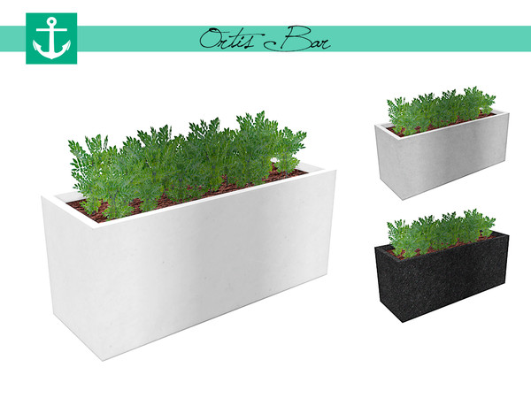 Sims 4 — Ortis Bar - Outdoor Planter by zarkus — Ortis Bar - Outdoor Planter 3 colors