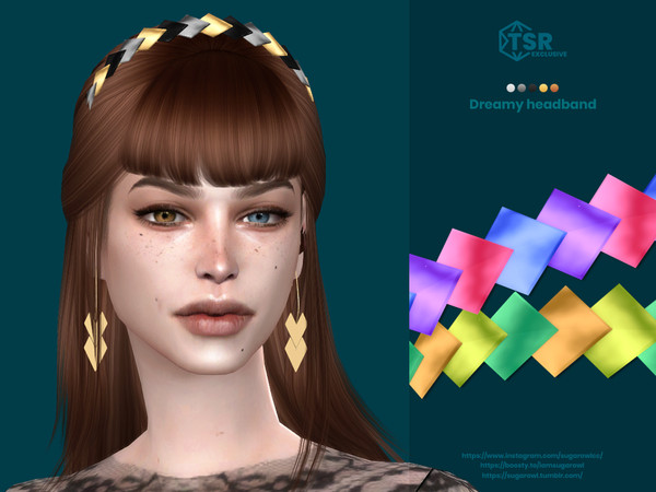Sims 4 — Dreamy headband by sugar_owl — Colorful headband for male and female sims. 5 swatches. Teen - Adult - Elder.