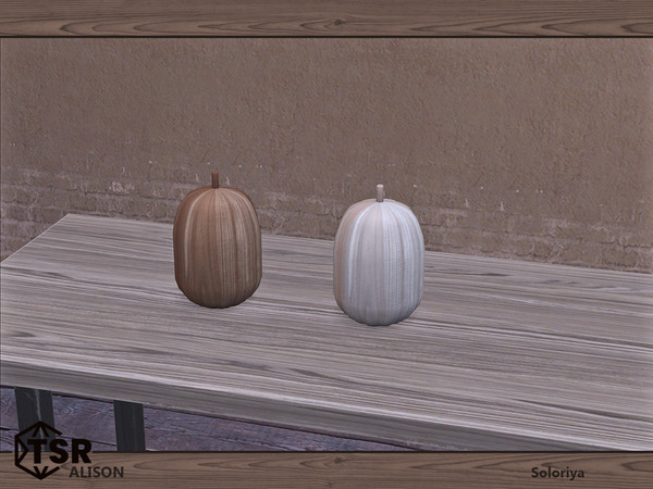 Sims 4 — Alison. Wooden Pumpkin by soloriya — Wooden pumpkin. Part of Alison set. 2 color variations. Category: