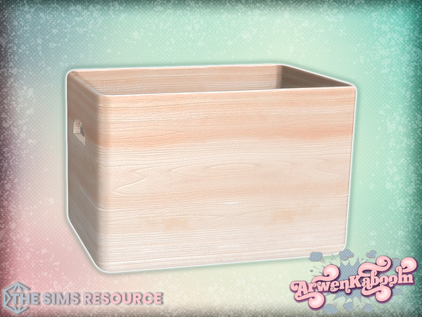 Sims 4 — Farina - Wood Box Large by ArwenKaboom — Base game object in multiple recolors. Find all objects by searching