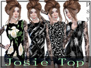 Sims 4 — Josie Top by Psychachu — (4 swatches) - Basegame compatible, gothic-style stop with lace sleeves.