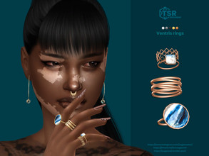 Sims 4 — Ventris rings by sugar_owl — Female rings set with gemstones. 5 swatches: gold, silver and bronze. Teen - Adult