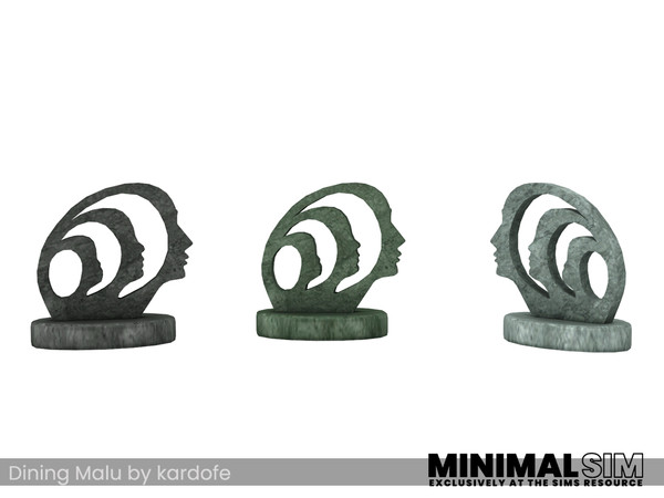 Sims 4 — MinimalSIM_kardofe_Dining Malu_Woman by kardofe — Sculpture representing a woman's face at different ages, in
