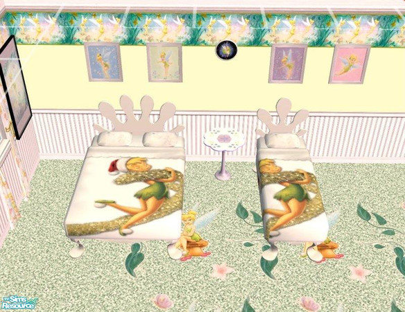 Sims 2 — D2DTinkerbell Bedding 10 by D2Diamond — Also look for the Bedroom set, and the matching walls and floors pack.