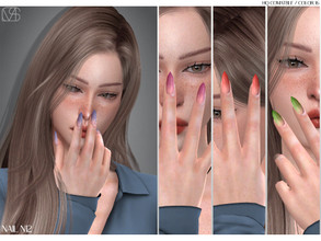 Sims 4 — LMCS Nail N12 by Lisaminicatsims — -New Mesh -Ring category -HQ comatble -16 swatches -All Skin