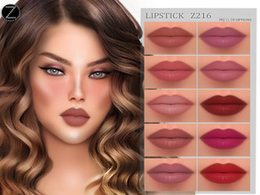 Sims 4 — LIPSTICK Z216 by ZENX — -Base Game -All Age -For Female -10 colors -Works with all of skins -Compatible with HQ