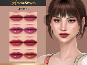 Sims 4 — Lipstick N17 by Anonimux_Simmer — - 8 Swatches - Compatible with the color slider - BGC - HQ - Thanks to all CC