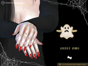 Sims 4 — Ghost Ring by Glitterberryfly — Left finger middle ring featuring a ghost